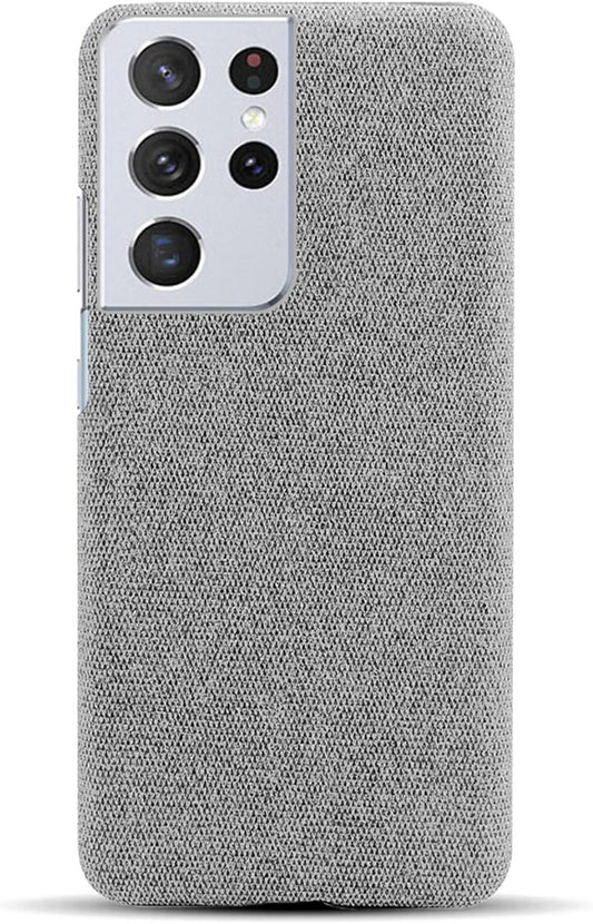 Case Compatible Samsung Galaxy S21S21 Plus5G Slim Cloth plus Plastic Shell Felt Fabric Bumper Protective Back Cover, S21 Ultra, Light Gray