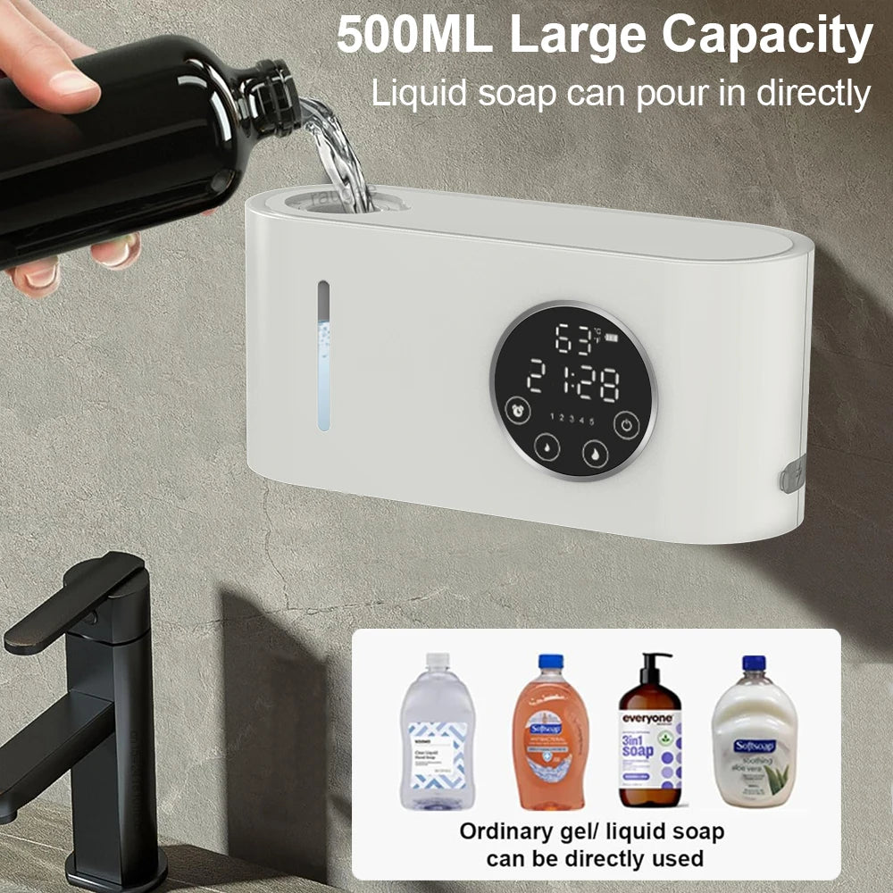 Automatic Soap Dispenser Wall-Mounted 500ML Hand Wash Liquid Foam Soap Dispenser